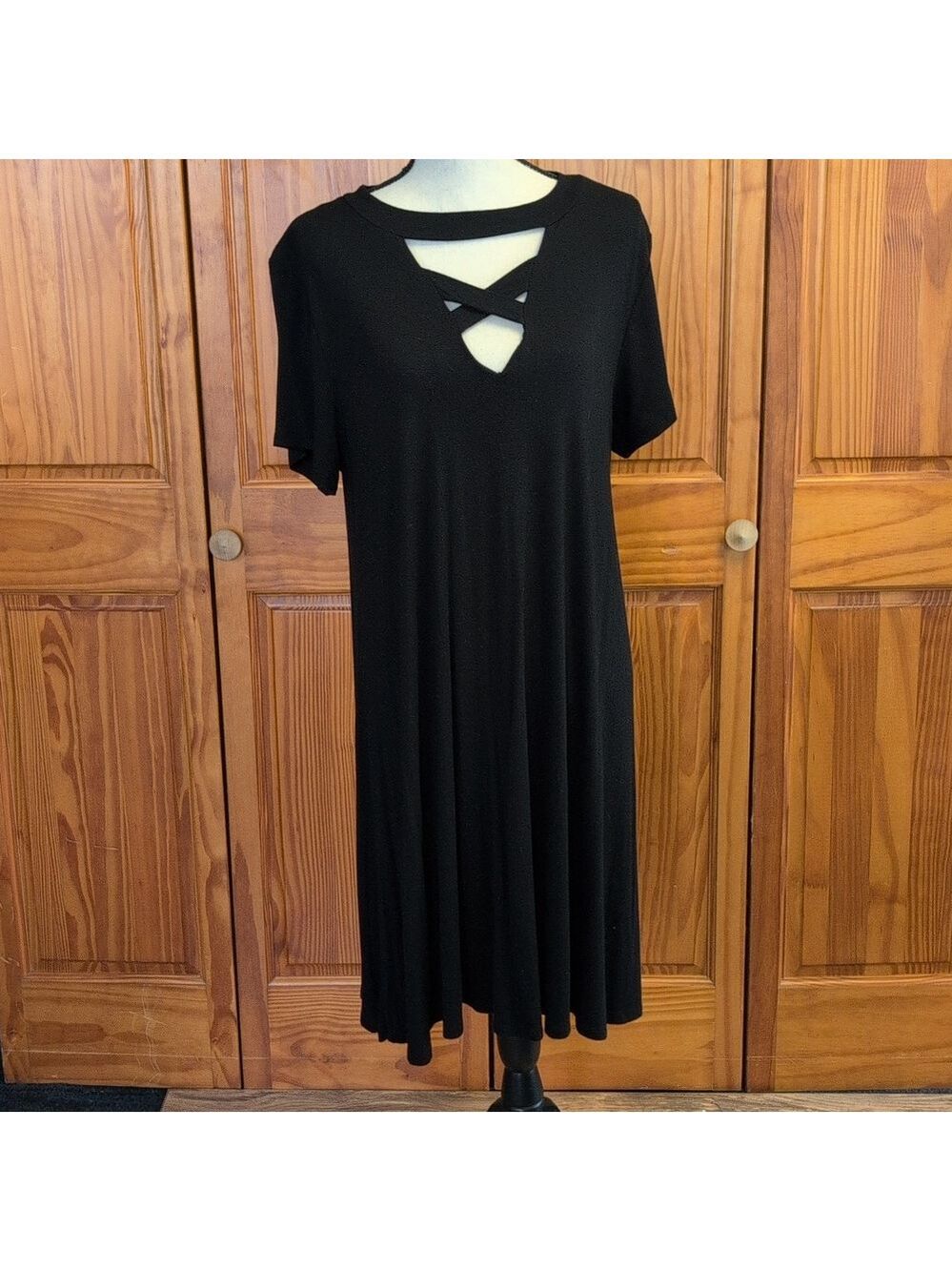 RED by BKE Black Stretch Pullover Casual Dress L